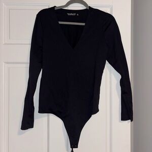 Abercrombie & Fitch V-Neck Black Bodysuit